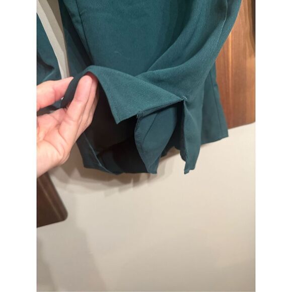 NWT Abercrombie & Fitch Green Long Puff Sleeve Mini Dress Small Tall - Picture 3 of 4